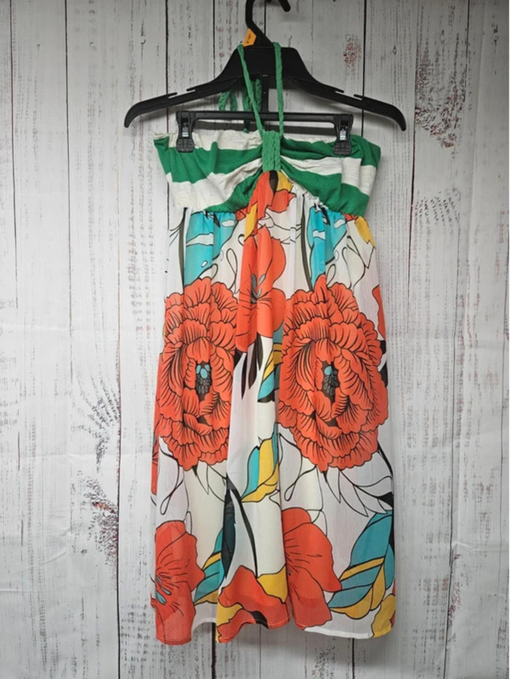 Double Zero Floral Halter Mini Dress Women's Small